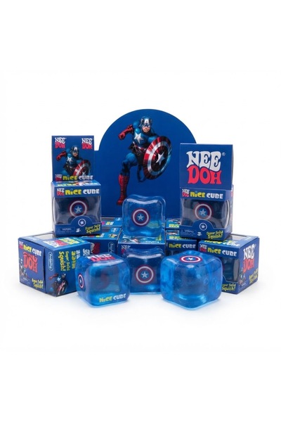 Generic Brand Captain America Inspired NEE DOH Nice Cube Squishy Toy | Blue S...