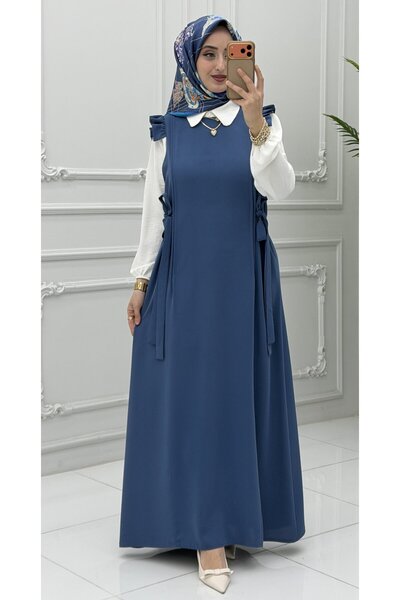 Generic Brand Hale Jile Indigo Stylish Women's Jile Dress Modern Casual Combi...