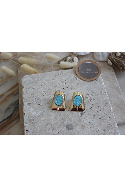 Atelier Pelin Vintage Oval Earrings / Blue