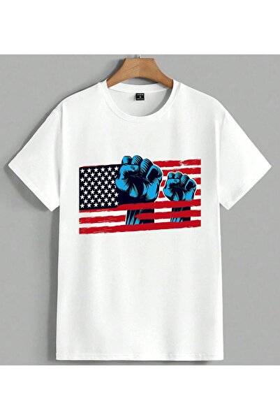 ELFERA Αμερικάνικο μπλουζάκι Unisex Oversize με στάμπα American Resistance Bl...