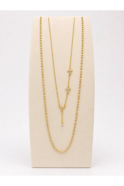 Yonida Jewelry 14K Gold Renk Kaplama Paslanmaz Çelik Zirkon Taşlı Minimal Çiç...