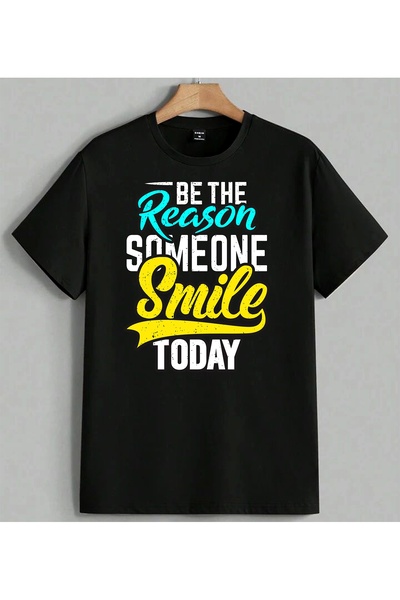 ELFERA Reason Smile Today Sarisi T-shirt sa štampanjem, unisex, velika veliči...