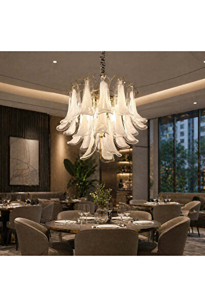 OEM MURANO Regalis Crystal Chandelier 17xE14, D80 cm, Λευκό, Ρυθμιζόμενο Ύψος...