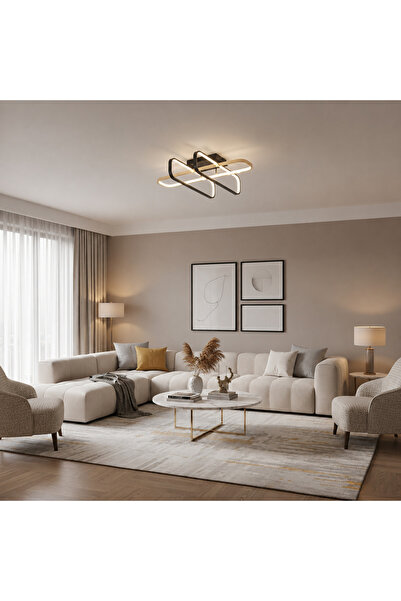 Alessandro DESIGN Lustra LED cu telecomanda TRANBERG, 3 surse(2negre+1auriu),...