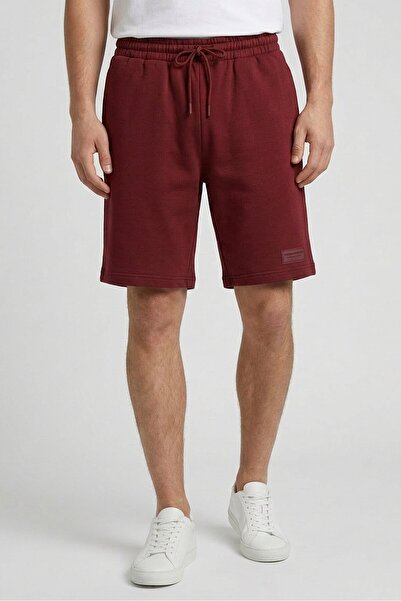 The Giving Movement Men Embroidered Logo Basic Shorts, Maroon