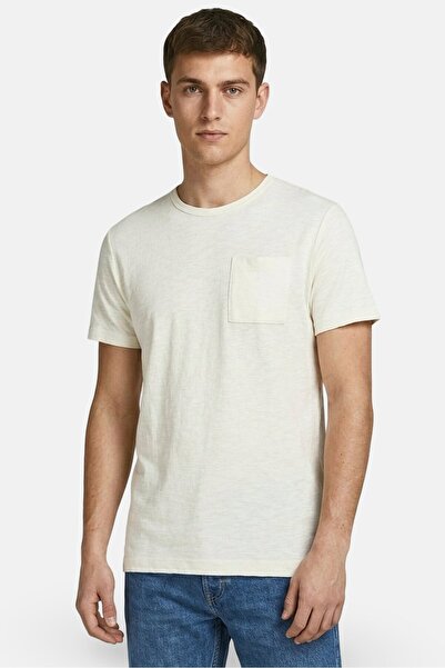 Larsson & Co Men Crew Neck Short Sleeve Plain T-Shirt, Off White