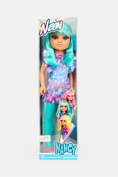 nancy 17-Inch Neon Doll With Blue Hair, Multicolor