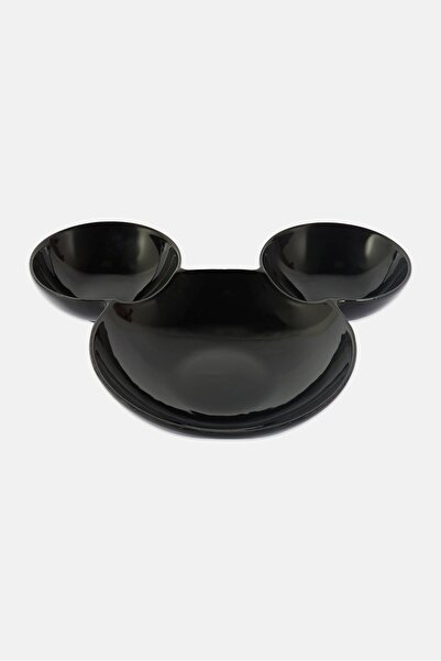 R Squared Zrike Disney Mickey Mouse Figural Head Chip And Dip Bowl, Black