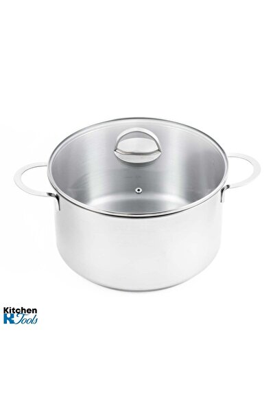 NO NAME Cratita PREMIUM cu capac sticla, 5,9 litri, inox 18/10, 24 cm diametr...