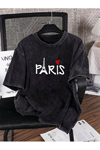 HOFFNUNG Unisex Oversize Vintage Washed Street Style Μόδα του δρόμου Βαμβακερ...