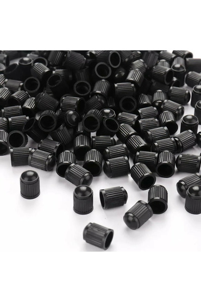 OEM Set de 100 bucăți. Capace de ventil, din plastic, culoare neagră, pentru ...