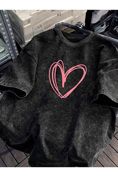 HOFFNUNG Unisex Oversize Vintage Washed Street Style Μόδα του δρόμου Βαμβακερ...
