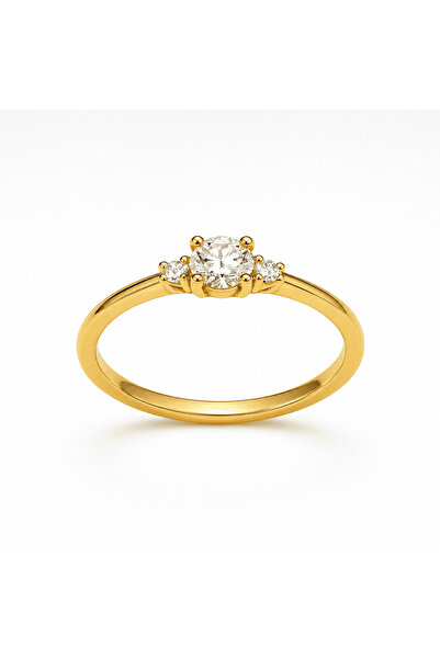 Auristore Inel de dama din aur 14K cu pietre zirconiu