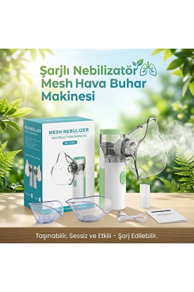 ORVİCA Şarjlı Taşınabilir Mesh Nebülizatör – Buhar Makinesi - Süper Sessiz, Y...