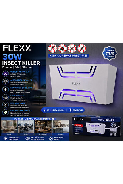 flexy قاتل الحشرات بقوة 30 واط - جهاز جذب الحشرات بالأشعة فوق البنفسجية، قاتل...