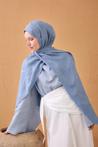 Silk Home Naia Cotton Shawl Rope Baby Blue