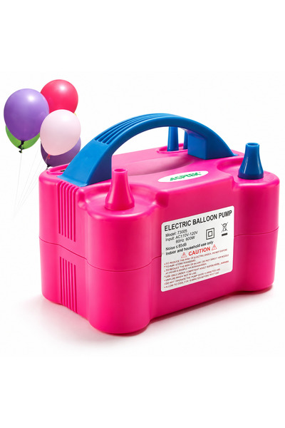 LEIHMANN Pompa electrică pentru baloane, 600W, 2 duze de umflare, umflare rap...