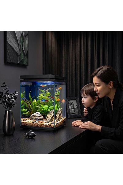 SunSun ATF-200 10 Litre LED Cam Akvaryum SİYAH