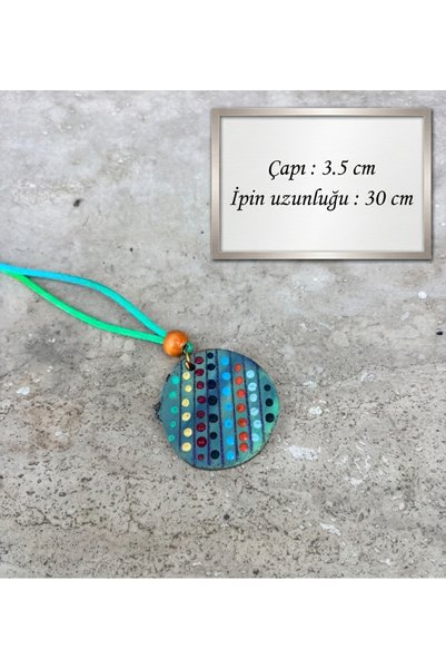 GENCATELİER Handmade Wooden Mandala Pendant - Measurements Are Shown in the Images