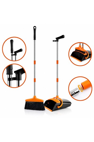 kd home HomeSweep Dustpan and Broom Top Bottom Set , Dustpan Cleaning Brush, ...