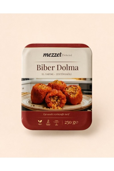 Mezzet Selected Ege Usulü Zeytinyağlı Kuru Biber Dolması 250 g - Katkısız Veg...