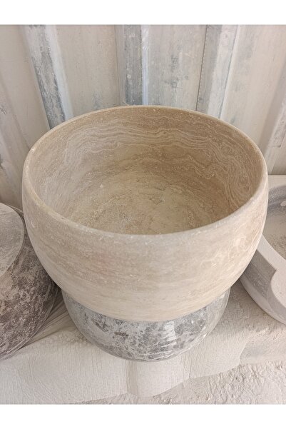 MEVON Traverten modern yuvarlak hamam kurnası