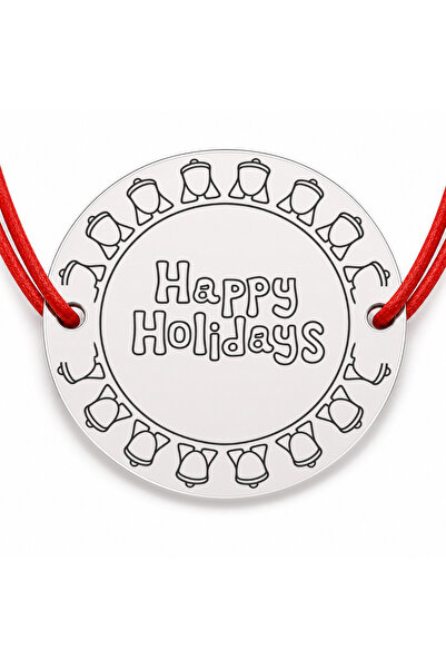 Simoshop Brățară argint 925 Happy Holidays cu clopoței, șnur reglabil