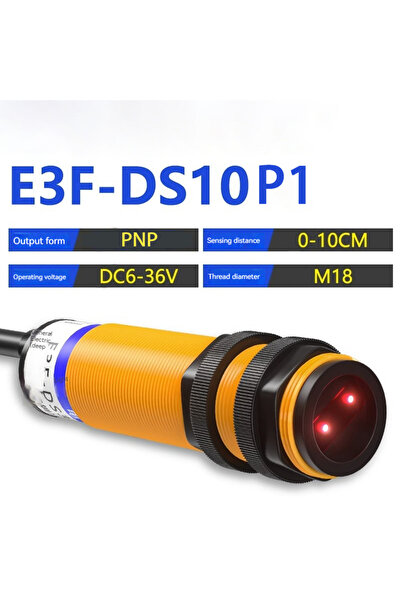 Choice1 مستشعر كهروضوئي E3F-DS10P1 PNP NO للمسافة القريبة/الانعكاس المنتشر، 1...