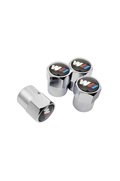 GARDENAUTO M/// Logo Bmw Aluminum Cover 4 Pcs Valve Cover (Silver)