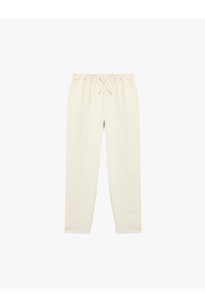 Koton Bow-Tie Detailed Elastic Waist Modal Blend Comfortable Cut Barrel Trousers