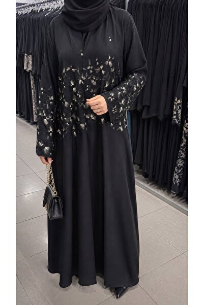 LUXURY عباية نسائية قماش ملكي فاخر تطريز ورد كرستال بتصميم عصري وانيق