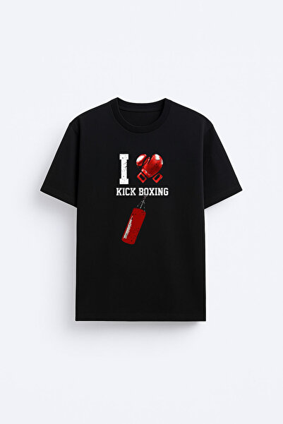 cesita Boxing Printed Cotton Black T-Shirt
