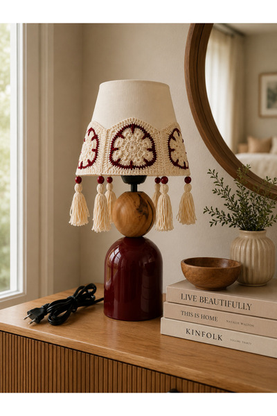 Kauri Studio Bohemian Globe Wooden and Metal Body Colorful Macrame Braided an...