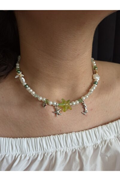 glactuca craft Green Summer Green Theme Summer Charm Bead Necklace Y2K