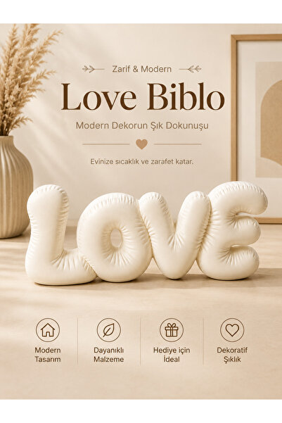 SYLVA CONCEPT Balon Tasarımlı Love Biblo | Modern Dekoratif Obje | 3D Baskı P...