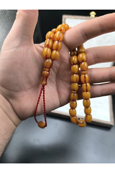 Onurlu Tesbihane Rüzgar Gölü Herazon Hareli Osmanlı Benzetme Sıkma Kehribar Tesbih (11x10 mm)