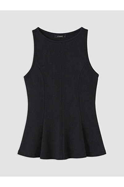 LC Waikiki Trendlucky Contrast Oval Neck Peplum Blouse