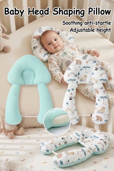 Generic 1Pc Cotton Breathable Head Shaping Pillow Newborn Crib Neck Support R...