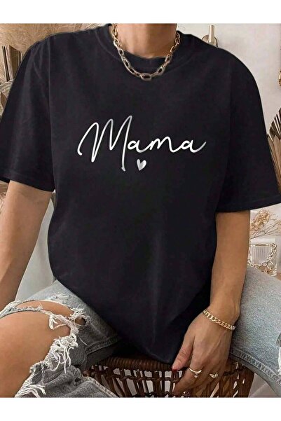 Astogria13 تي شيرت نسائي بطبعة حروف "MAMA"، تي شيرت كاجوال بأكمام قصيرة وياقة...