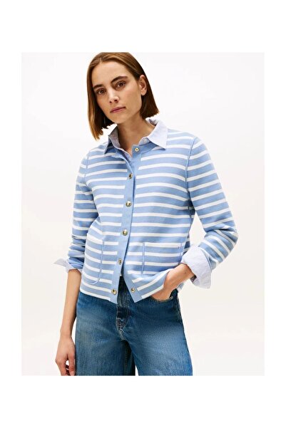 Tommy Hilfiger Th Ww0ww40846 Co Jersey Reversıble Ls Cardı Kadın Sweatshırts