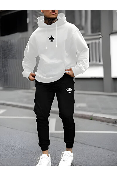 EFFRENATU Oversized Hooded Sweatshirt Set - Face and All-Over Surface Print, ...