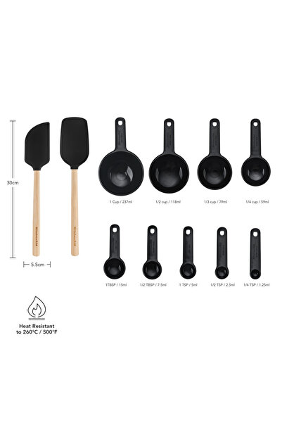 Kitchenaid 11-Piece Baking Set – Non-stick Silicone Spatulas with Bamboo Hand...