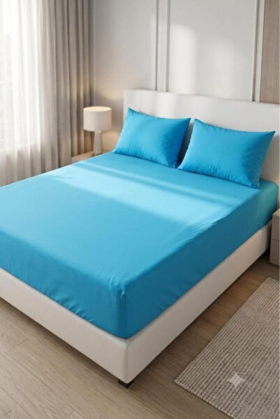 Çeyiz Diyarı Set cearșafuri elastice Bella dublu 180x200 cm Albastru