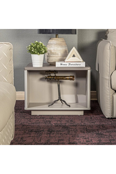 Midas Furniture طاولة جانبية للمكتب من كريفون باللون البني