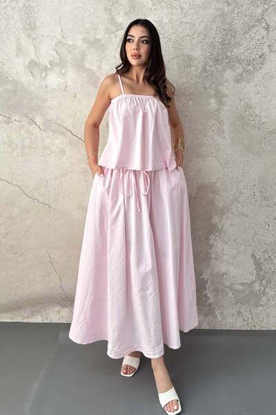 Clothes Fast طقم بلوزة وتنورة نسائي باللون الأزرق