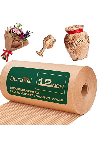 Duravel Honeycomb Cushioning Wrap Paper,Upgrade Perforated Kraft Packaging Pa...