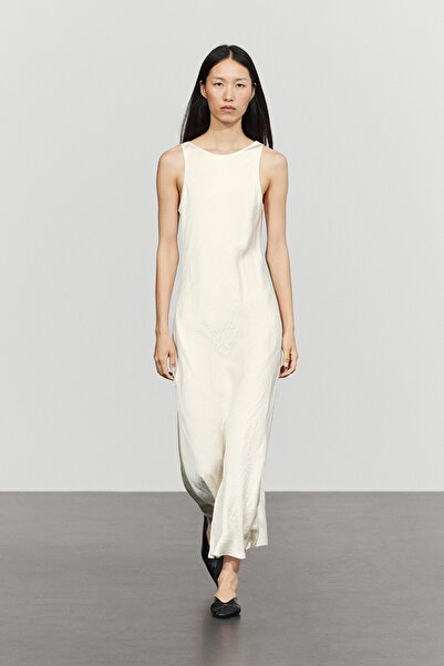 Massimo Dutti Saten midi elbise