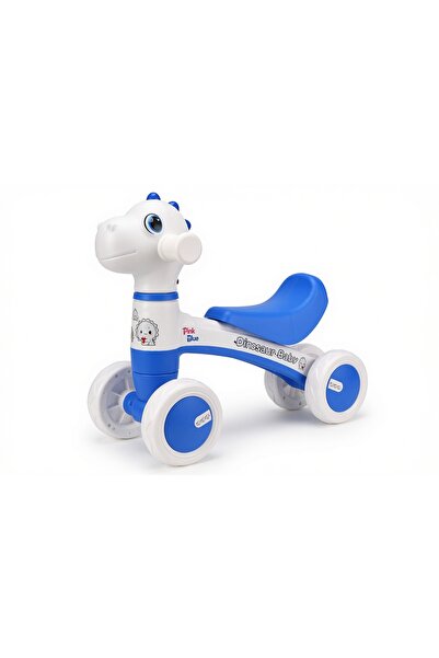 PinkBlue Bicicleta Ride-On fara Pedale Dino PinkBlue, 4 Roti, Lumini si Muzic...