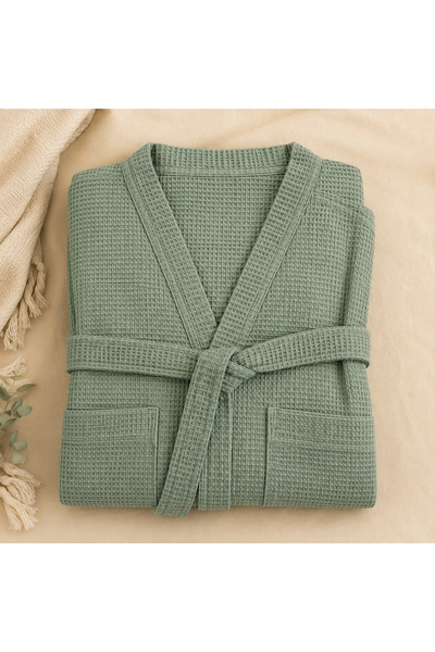 Batulu Tekstil Unisex Pike Kumaşlı Pamuk Yetişkin Bornoz Modeli