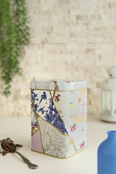 Evle Exclusive Kint Sugi File Patterned Metal Storage Container, 11 X 11 Cm, ...